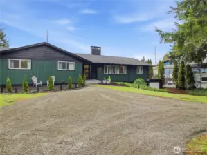 Large lot with extra room for parking.