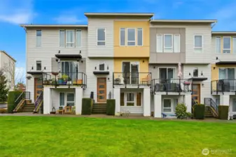 Main entry facing beautiful yard