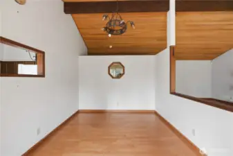 Dining area.  Some walls could come out to open up the space