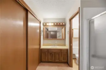 Primary bath with shower.