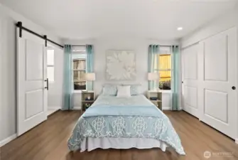 Barn door to the Primary Bath