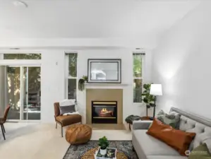 Cozy up to your gas fireplace and enjoy your private view of yard and greenbelt.