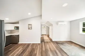 ADU living space with mini-split heat/AC