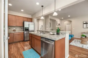 Newer stainless steel dishwasher.