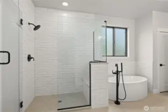 Heated tile floors in primary bath!