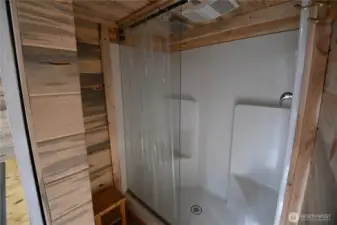 3/4 bath with infrared heater.