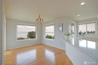 Eating area off the kitchen!  Sit and enjoy your meals while looking at the view of the water and mountains