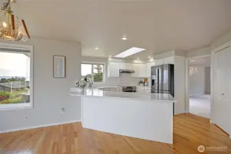 Kitchen with counter eating space