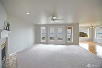 French doors leading to the deck from the additional living room