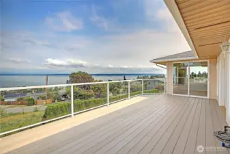 On your back deck you'll be able to enjoy the sweeping views of the water and mountains!