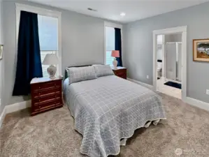 2nd Bedroom with access to the 3/4 bath makes it the perfect room for guests or 2nd primary.