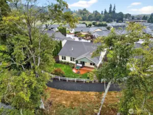 Aerial view of the backyard...it is so peaceful with lots of bird activity on the canal.