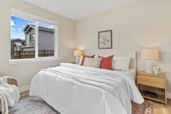 Bedroom #5. Downstairs ensuite with 3/4 bath. Bedrooms have built-in closet systems.