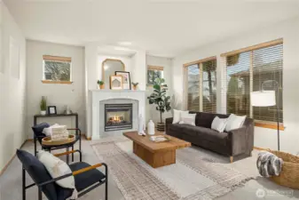 Gas fireside living room