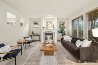 Gas fireside living room