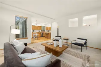 Gas fireside living room