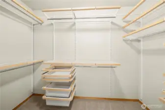 Primary walk-in closet.
