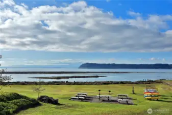 Picnic area with plenty of grass for games. Storage space for your kayak or canoe. Come enJOY the beach year round.