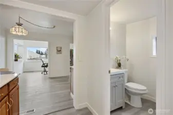 Main bathroom off kitchen