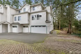 with a large two-car garage offering ample storage.