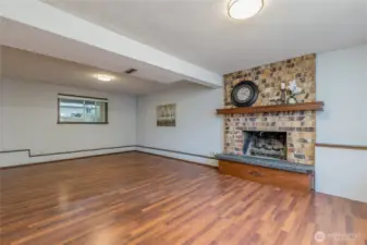 Large family/rec room with second gas fireplace