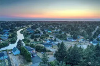 Aerial View of the Northern Finger of Bell Canal as well as Pacific Ocean in the Backgrount