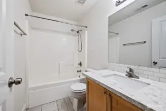 Full bath in lower level.