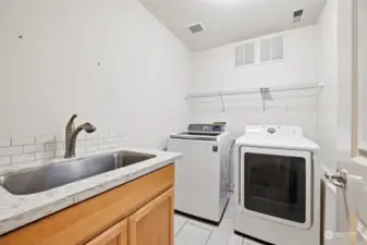 Laundry room with sink.