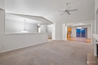 Looking back at the dining area and kitchen.