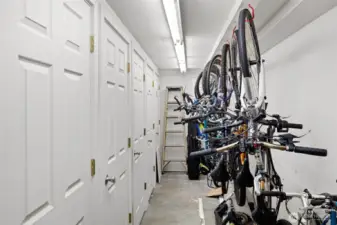Basement storage lockers + bike storage