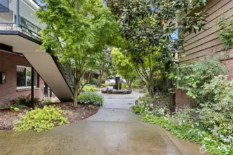 Looking towards street from unit entrance
