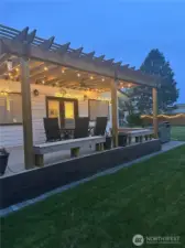 Back deck at dusk.