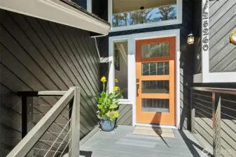 What a darling new front door and glass side!