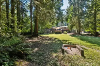Horseshoe game area in the backyard is ready to use!