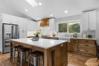 Tons of surface and storage in updated kitchen
