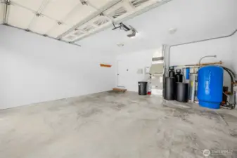 Attached garage with updated water filtration system
