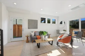 Living room with engineered hardwoods