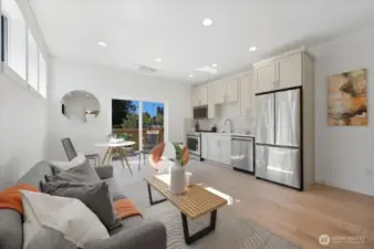 Living room and kitchen