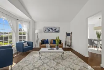 East-facing windows capture stunning mountain views.