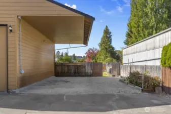 The covered carport with 50-amp service is ready for your RV, boat, or extra toys.