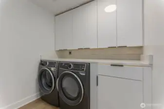 Laundry room. Upper level hallway