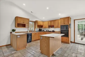 Unit B - spacious kitchen open to living space.