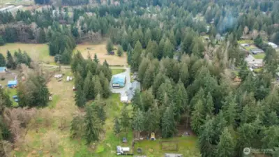 Aerial view facing south