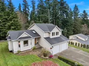 Drone footage from street