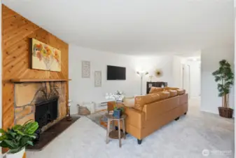 Inviting living area offers a comfortable and intimate setting with timeless design elements.