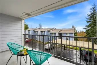 Balcony offers charming peek-a-boo views of the Sound at just the right time of day and season, adding a special touch to your outdoor space.