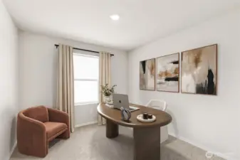 Loft area can be used as a home office, TV room or play area. Pictures are for representation only colors and options may vary.