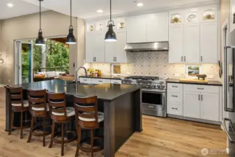 Excellent blend of tile, color, farmhouse and keeping a modern feel.