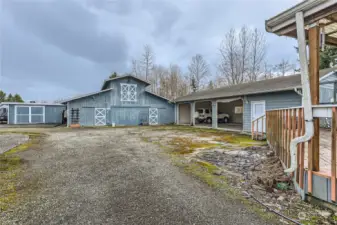 Large barn & 3 car garage (add doors) with fully finished office.