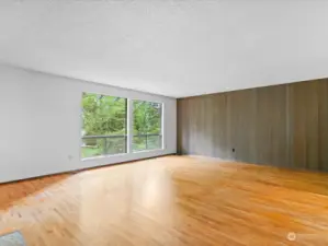 Large living room with hardwood floors